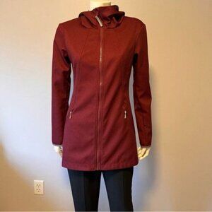 Bench Women's Mock Neck Full Zip Hoodie Jacket Merlot Size S